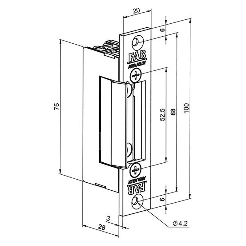 Elektronický dveřní zámek FAB BEFO 1211MB s polohou otevř./zavř.