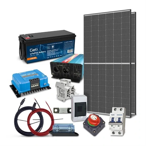 Ostrovní solární sestava TRINA 910Wp, baterie LiFePO4 24V 100Ah, měnič 24V/230VAC 2000W