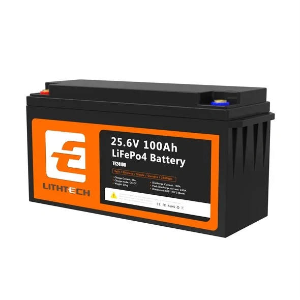LiFePO4 baterie pro solární systémy LITHTECH TE24100 25,6V 100Ah Bluetooth, BMS, IP66