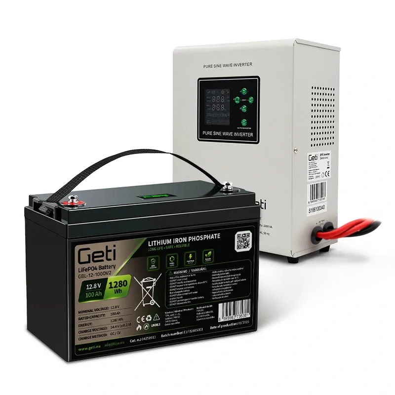 Záložní zdroj GETI GEP701LF sinus 700W (1000VA) + baterie LiFePO4 100Ah
