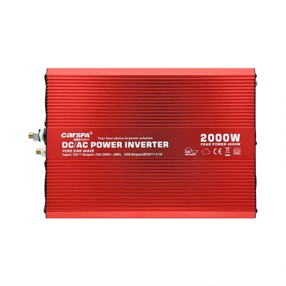 Měnič napětí CARSPA P2000 12V/230V 2000W čistý sinus s DO