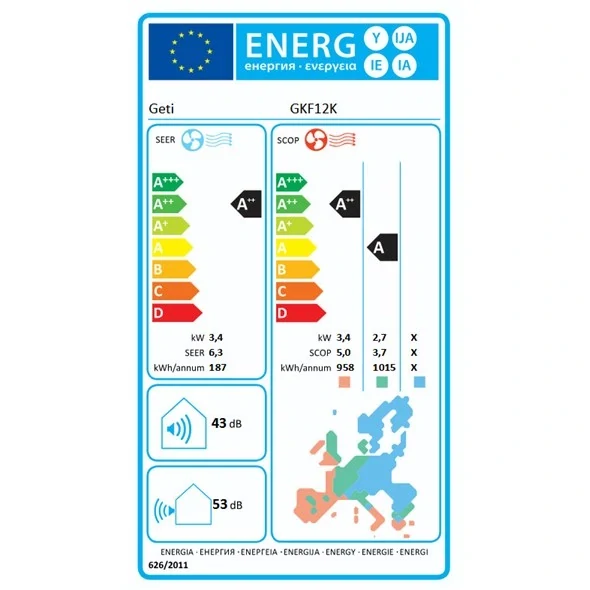 Klimatizace GETI GKF12K 3,5kW offgrid solární