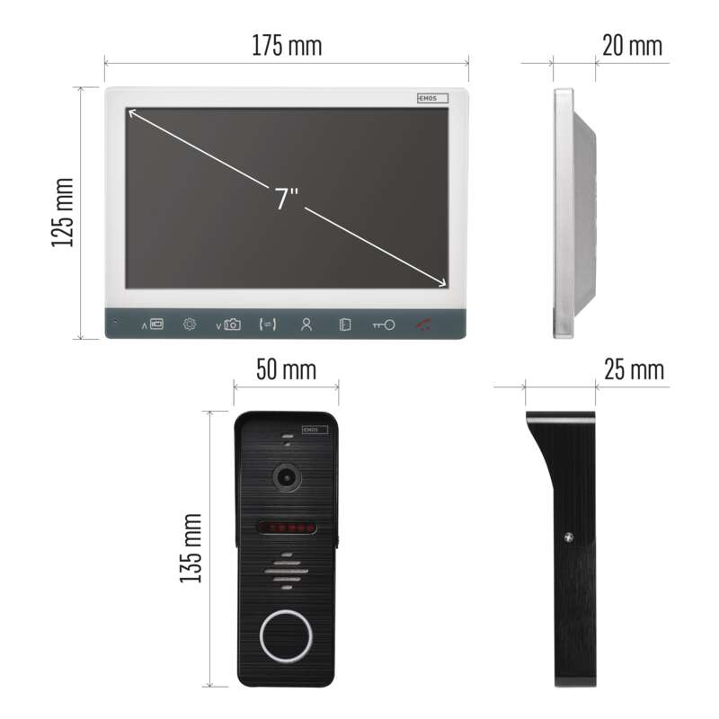 Emos H3010.3 Videotelefon EM-10AHD se 2 monitory