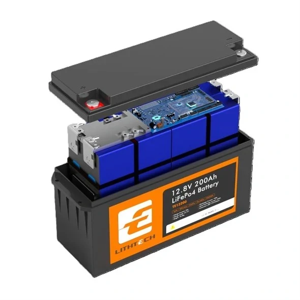 LiFePO4 baterie pro solární systémy LITHTECH TE12200 12,8V 200Ah Bluetooth, BMS, IP66