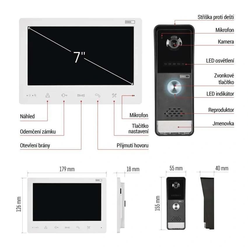 Emos H2020 Domácí videotelefon EM-LS07HD
