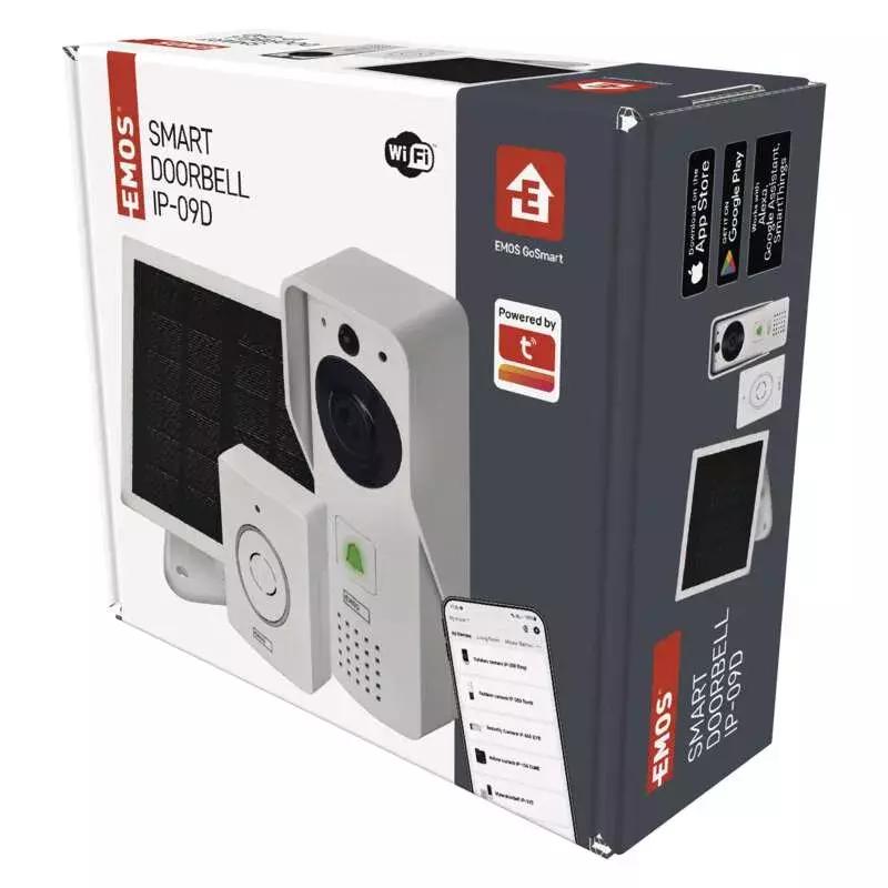 Emos H4030 GoSmart IP-09D Domovní bezdrátový bateriový videozvonek s wifi a solárním panelem