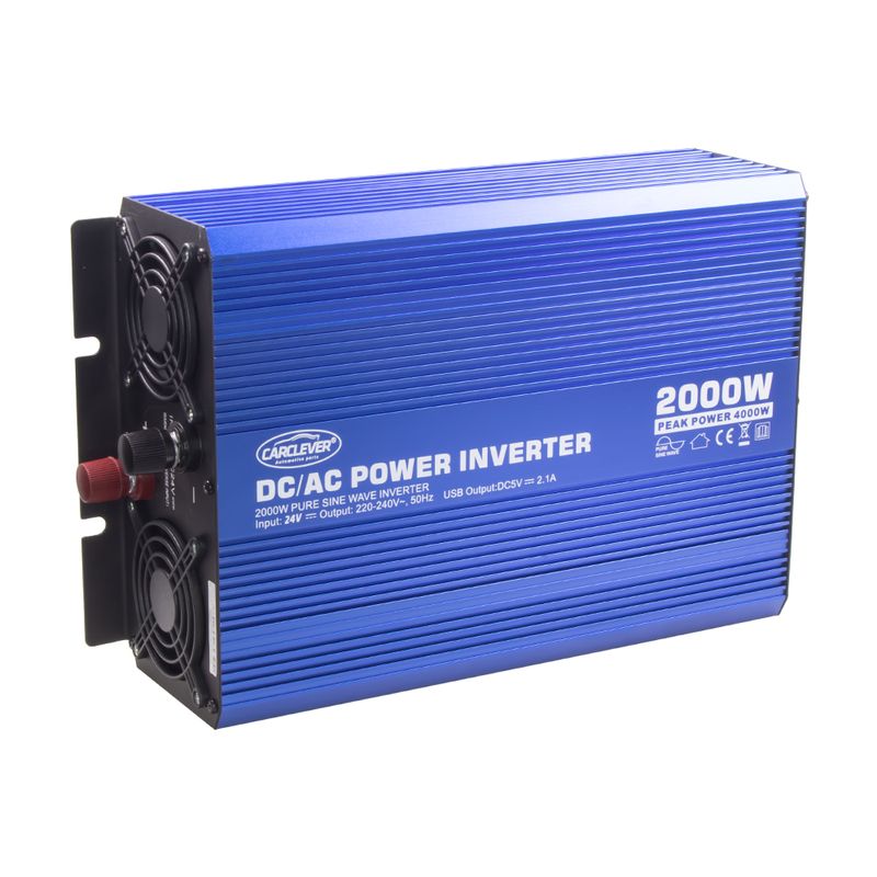 Sinusový měnič napětí CarClever 2000W 24/230V USB