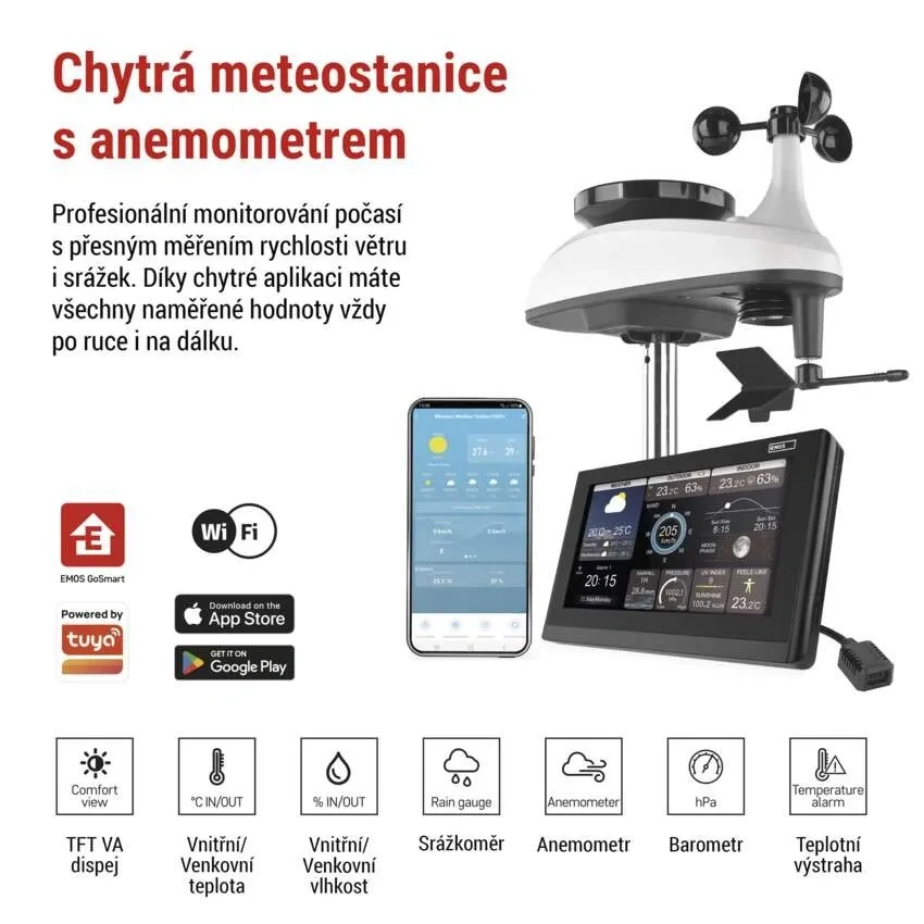 Emos E6001 GoSmart bezdrátová meteostanice profi