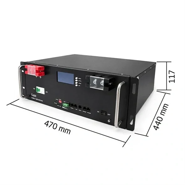 Bateriový modul LiFePO4 GETI GBLR-48-100 48V 100A 4,8 kWh do 19'' racku