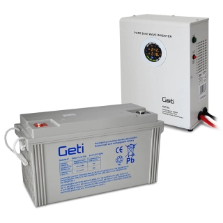 Záložní zdroj GETI GEP701 sinus 700W nástěnný + baterie 120Ah