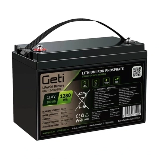 Baterie LiFePO4 GETI GBL-12-100BV2 12,8V 100Ah Bluetooth+displej
