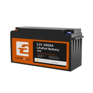 LiFePO4 baterie pro solární systémy LITHTECH TE12200 12,8V 200Ah Bluetooth, BMS, IP66